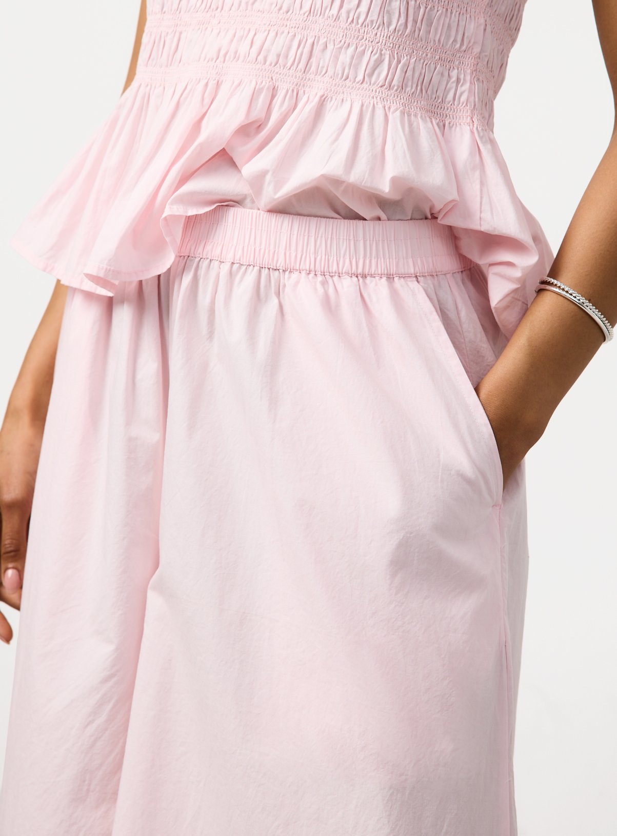 Pink Wide Leg Poplin Palazzo Trousers 16 - Image 3 thumbnail